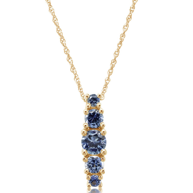 14K Yellow Gold Montana Sapphire Pendant