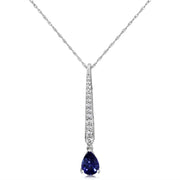 14K White Gold Sapphire/Diamond Pendant