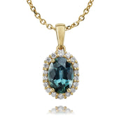 Platinum Sapphire/Diamond Pendant