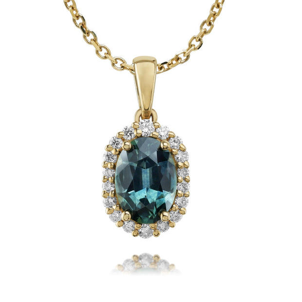 Platinum Sapphire/Diamond Pendant