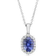 Platinum Sapphire/Diamond Pendant
