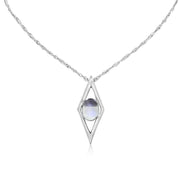 14K White Gold Moonstone Pendant