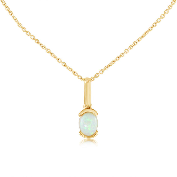 14K Yellow Gold Australian Opal Pendant