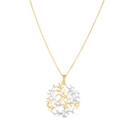 14K Two-tone Gold Tree of Life Necklace