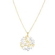 14K Two-tone Gold Tree of Life Necklace