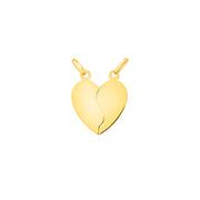 14K Gold Doube Bail Broken Heart Pendant