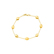 14K Tri-color Gold Satin Pebble Strand Bracelet
