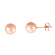 14K Gold 7mm Faceted Post Earring