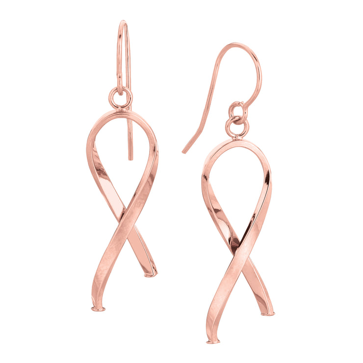 14K Gold Ribbon Freeform Earring