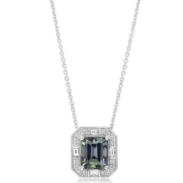 Platinum Peacock Tanzanite/Diamond Pendant