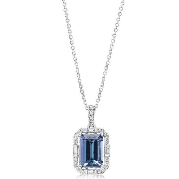 Platinum Peacock Tanzanite/Diamond Pendant