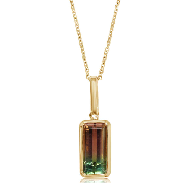 14K Yellow Gold Bi-Color Tourmaline Neckpiece