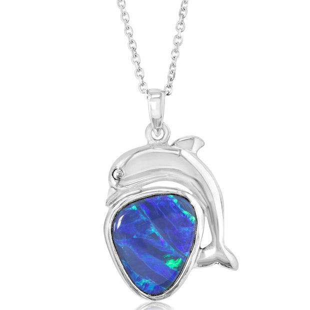 Sterling Silver Australian Opal Doublet Pendant
