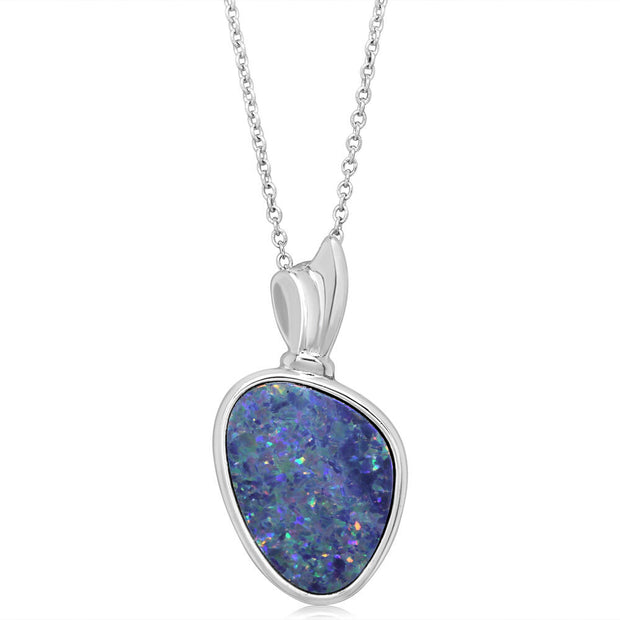 Sterling Silver Australian Opal Doublet Pendant