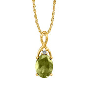 14K Yellow Gold Peridot/Diamond Pendant