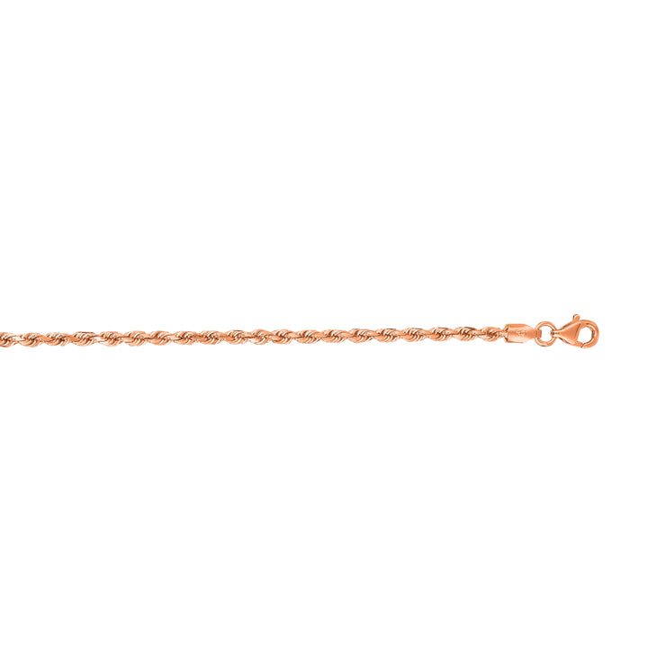 14K Gold 18"" 2.5mm Solid Royal Rope Chain