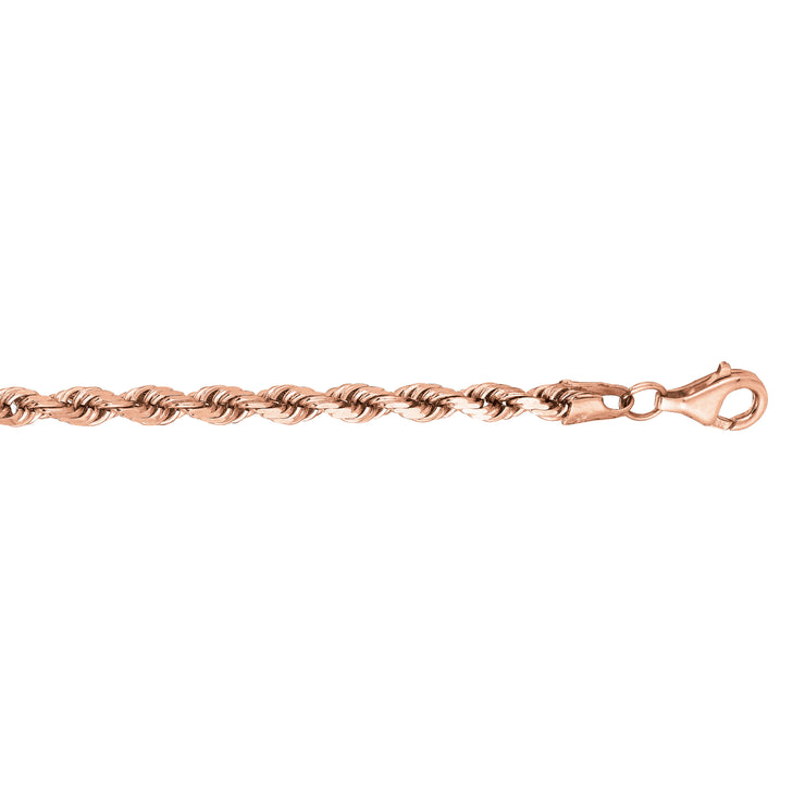 14K Gold 8.5"" 3.8mm Diamond Cut Royal Rope Chain