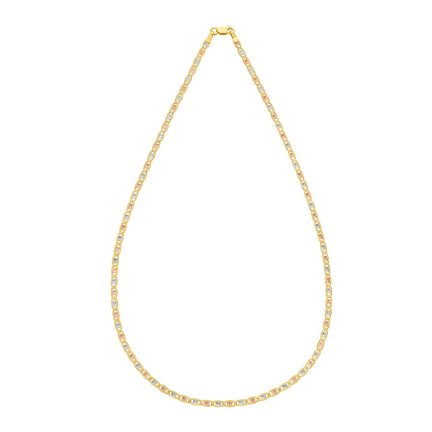 14K Gold 2.5mm Pave Valentino Chain