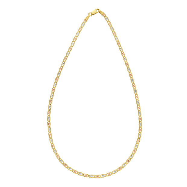 14K Gold 3mm Pave Valentino Chain