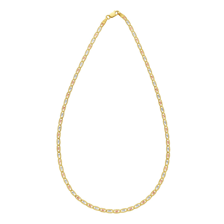 14K Gold 3mm Pave Valentino Chain