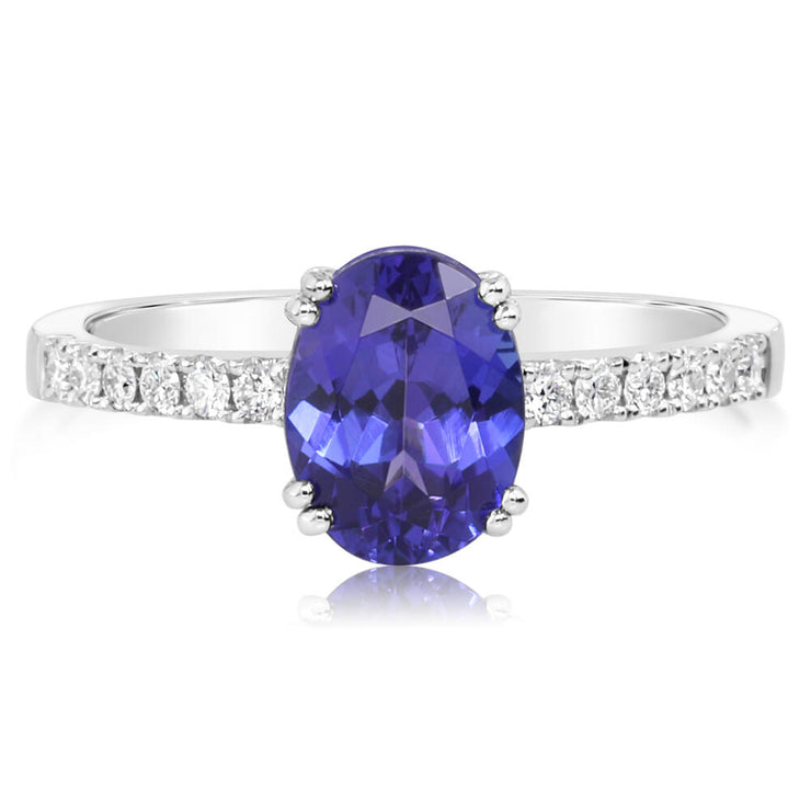 Platinum Tanzanite/Diamond Ring