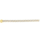 14K Gold 13.5mm White Pave Lite Miami Cuban