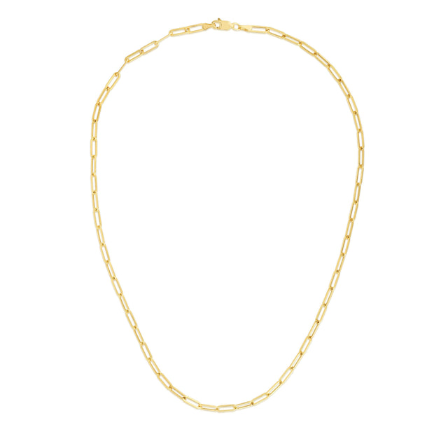 14K Gold 3.2mm Paperclip Chain