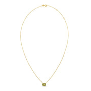 14K Gold Emerald Cut Peridot Necklace