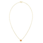 14K Gold Emerald Cut Citrine Necklace