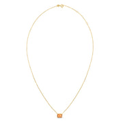 14K Gold Emerald Cut Citrine Necklace