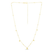 14K Gold Bead Station Necklace
