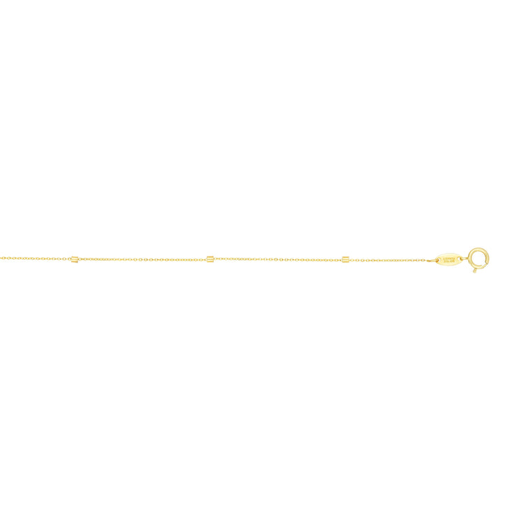 14K Gold 1.5mm Polished Cube Saturn Chain