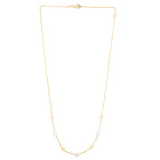 14K Gold & Pearl Bead Tin-Cup Necklace