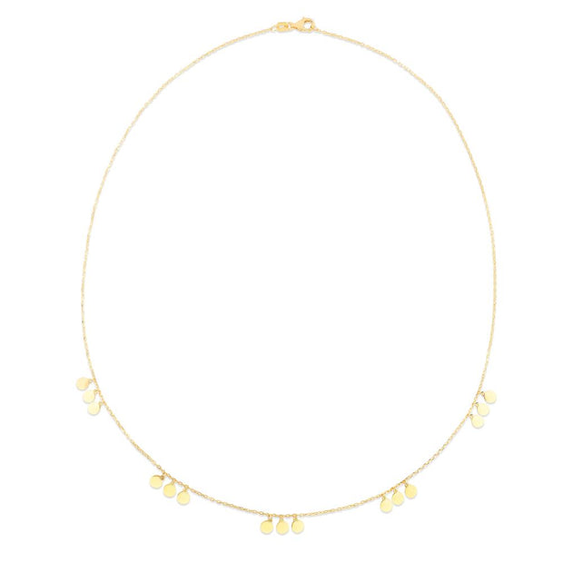 14K Dangle Disc Necklace