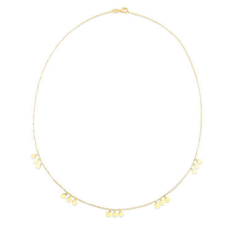 14K Dangle Disc Necklace
