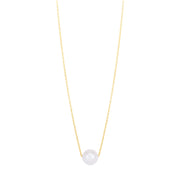 14K Pearl Necklace Solitaire