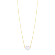 14K Pearl Necklace Solitaire