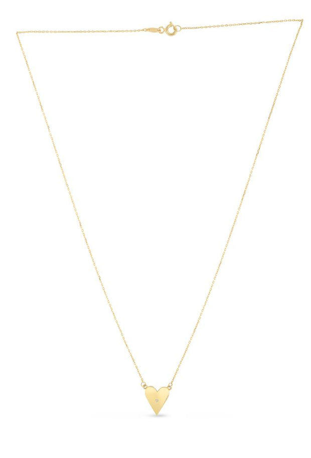 14K Gold Elongated Heart Necklace