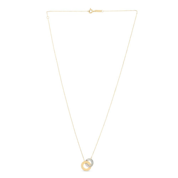 14K Gold & Mother of Pearl Circles Necklace
