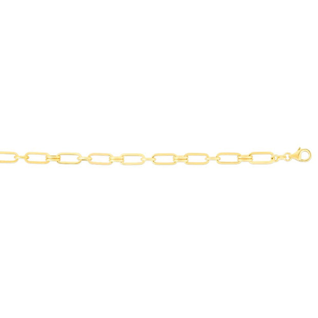 14K Paperclip Rondel Link Necklace