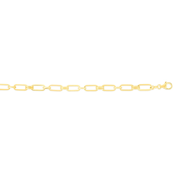 14K Paperclip Rondel Link Necklace