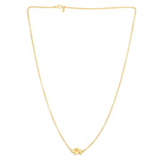 14K Gold Polished Puffed Love Knot Necklace