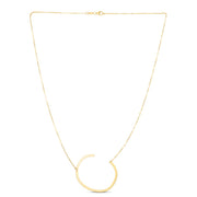 14K Gold Large Initial C Necklace