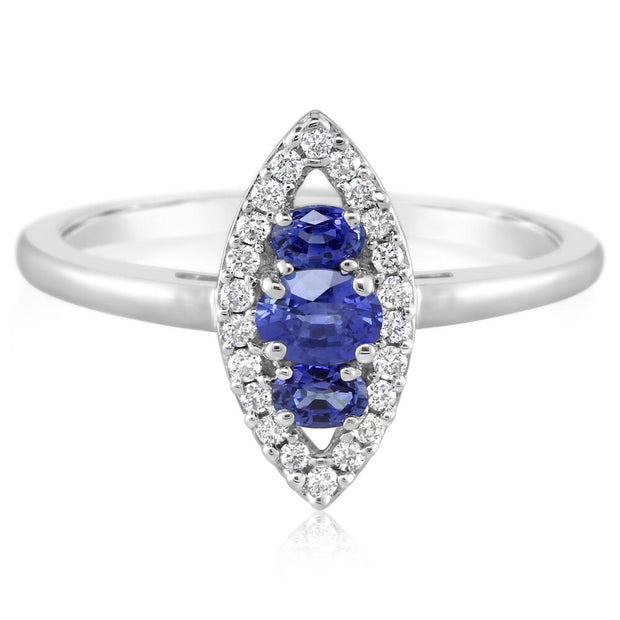 14K White Gold Sapphire/Diamond Ring