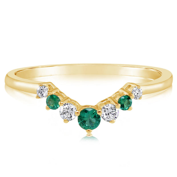 14K Yellow Gold Emerald/Diamond Ring