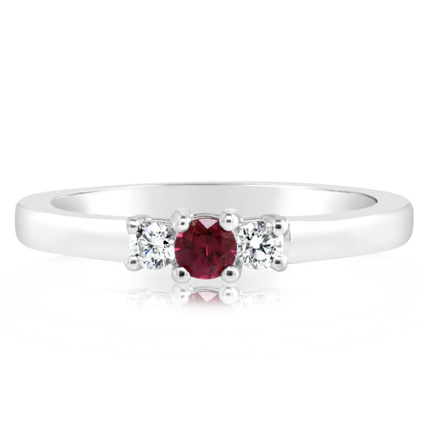 14K White Gold Ruby/Diamond Ring