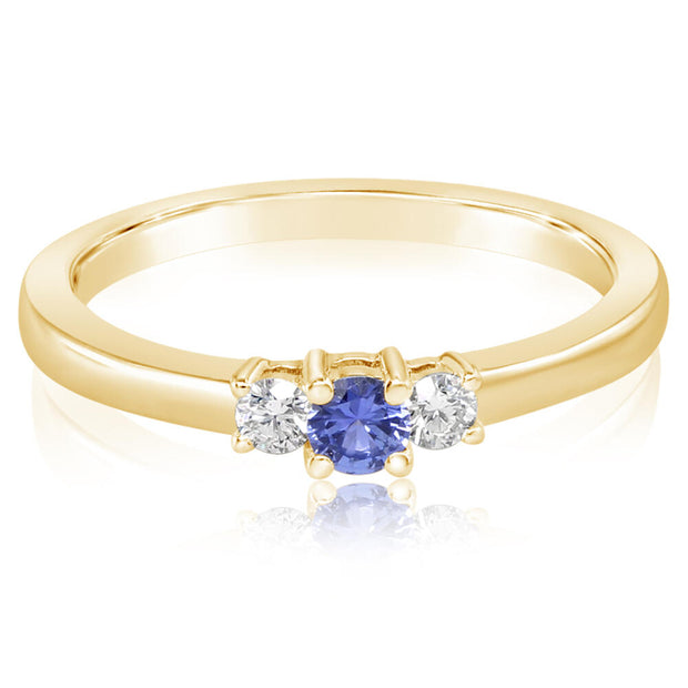 14K Yellow Gold Yogo Sapphire/Diamond Ring
