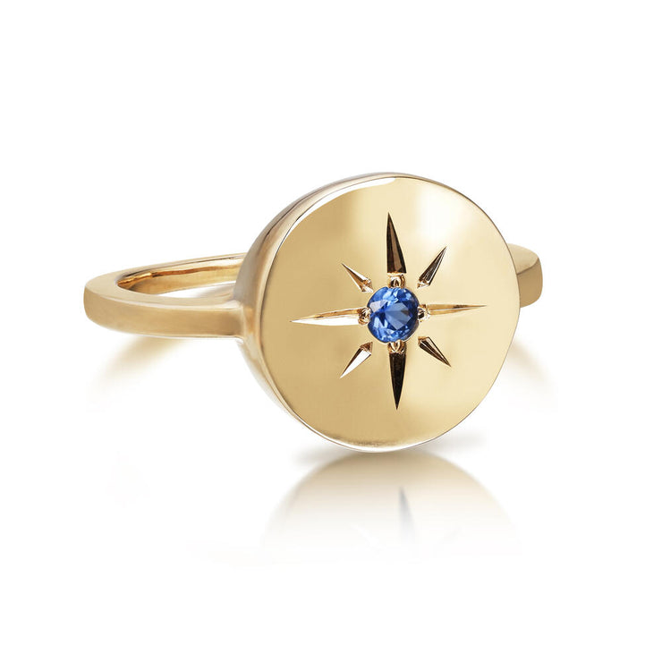 14K Yellow Gold Sapphire Ring