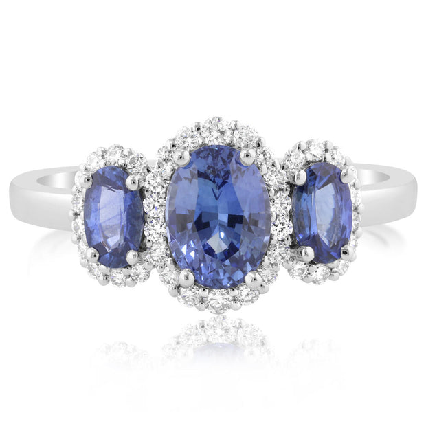 Platinum Sapphire/Diamond Ring