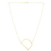 14K Gold Large Initial D Necklace